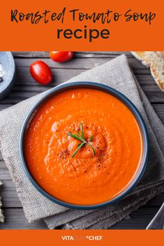 roasted tomato soup recipe in a bowl