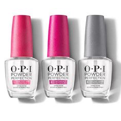 OPI Dipping Powder Perfection Essentials Combo. An all-in-one set for your basic dip powder needs that includes OPI Dipping base coat, activator, and top coat. Acrylic nails reinvented. Faster, easier & odor-free. Gel-like shine & weeks of wear.Dries almost instantly, no need to light cure. Opi Powder Perfection, Nail Base Coat, Nail Dip, Dipped Nails, Opi Nails, Dip Powder, Top Beauty Products, Nail Supply, Powder Nails