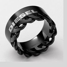 Model #: Dx0370 Brand New W/ Tags Features: Stainless Steel Ring Diesel Logo Black Stainless Steel Rings For Streetwear, Modern Black Jewelry For Streetwear, Diesel Brand, Mens Jewerly, Cool Rings For Men, Diesel Logo, Diesel Men, Stainless Steel Ring, Put A Ring On It