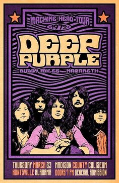 the deep purple concert poster for their show