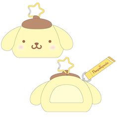 a stuffed animal with a star on its head and a tag in the shape of a dog