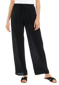 A relaxed fit gives a casual feel to these pants from A. Byer. | A. Byer Juniors' Easy Pants, Black, Large Black Straight Pants With Pull-on Style, Black Relaxed Fit Pull-on Pants, Black Full Length Wide Leg Pants With Pull-on Style, Black Relaxed Fit Wide Leg Pants For Vacation, Black Wide Leg Pants With Relaxed Fit For Vacation, Black Wide Leg Pants With Pockets For Vacation, Black Straight Leg Summer Pants, Black Full-length Pants For Vacation, Black Straight Leg Pants For Summer