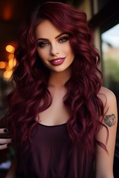 60 Stunning Shades Of Burgundy Hair Color Hair Colour For Light Skin Tone, Curly Hair Fall Color Ideas, Burgundy Hair Pale Skin, Burgundy Purple Hair, Shades Of Burgundy Hair, Hair Dye Shades, Dark Red Hair Color, Hair Pale Skin