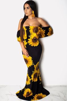 Crimson Dress, Sunflower Dress, Bodycon Evening Dress, Dress Sleeve Length, Black And Yellow, Floor Length Dresses, Mermaid Dress, Mermaid Dresses