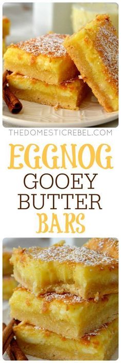 eggnog gooey butter bars on a plate