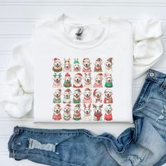 Golden Retriever Christmas Sweater, Golden Sweatshirt, Cute Christmas Dog Hoodie, Golden Mom, Gift for Golden Lover, Funny Dog,Santa Hat Dog Celebrate the holiday season in cozy, festive style with this adorable Golden Retriever Christmas Sweatshirt! Featuring a heartwarming design of cheerful Golden Retrievers surrounded by holiday cheer, this sweatshirt is perfect for anyone who loves their furry best friend and the magic of Christmas. Made from soft, high-quality fabric, this sweatshirt will keep you warm and comfortable all winter long. Whether you're decorating the tree, sipping hot cocoa, or taking your Golden Retriever on a snowy stroll, this sweater is the perfect way to show off your love for your loyal companion during the holidays. A great gift for dog lovers, pet parents, or an Cute Christmas Quotes, Cute Christmas Dog, Dog Santa Hat, Adorable Golden Retriever, Golden Quotes, Golden Retriever Christmas, Sweatshirt Cute, Holiday Wardrobe, Dog Hoodie