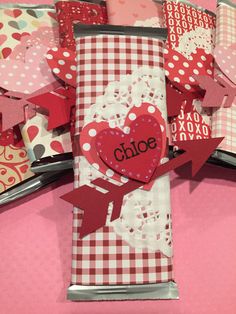 valentine's day napkins with hearts and ribbons