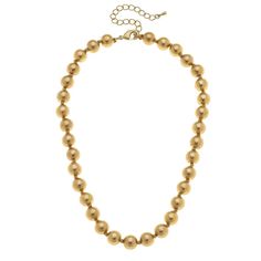 Designed for maximum impact, and full of statement-making style. Our Chloe Beaded Necklace is the perfect addition to your jewelry box, offering quick & easy style on the go. DETAILS Base Metal with Worn Gold Plating Lobster Claw Closure 16" Adjustable Length, 3" Extender Luxury Beaded Necklace With Gold Beads, Luxury Yellow Gold Chain Necklace With Round Beads, Luxury Yellow Gold Beaded Pearl Necklace, Metal Beaded Necklaces With Ball Chain And Round Beads, Metal Beaded Necklaces With Ball Chain, Metal Necklace With Spacer And Round Beads, Metal Necklace With Round Spacer Beads, Knot Ball, Short Beaded Necklace