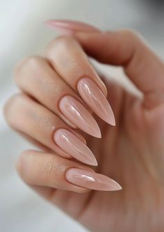 Elevate your style with these sleek almond-shaped nails in a perfect nude-pink hue. Their glossy finish and long, tapered shape are ideal for a chic and sophisticated look. Discover more elegant designs at nailhow.com. Cute Dainty Nail Designs, Nude Pink Ombre Nails, Pink Nude Nails Design, New Years Almond Nails, Nude Rose Nails, Long Elegant Nails, Elegant Long Nails, Nude Nails Ideas, Coloured Tips