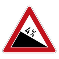 Warning for steep descent.