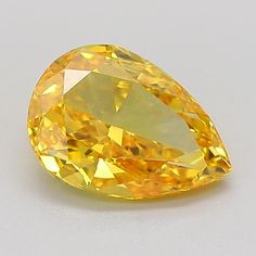 1.4 Ct. Fancy Vivid Yellow Pear Lab Created Diamond | 5950272B Rarity, Decorative Bowls, Pear, Lab, Yellow