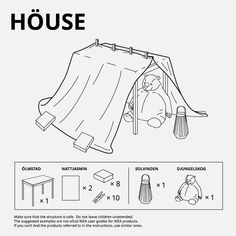 the instructions for how to make a tent with an awning in russian and english