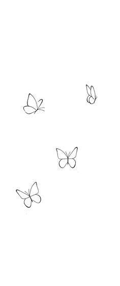 4 Small Butterflies Tattoo, How To Draw Small Butterflies, Parents Tattoos Honoring, Simple Butterfly Background, Small Cute Butterfly Tattoos, Butterfly Doodle Tattoo