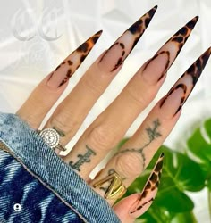 Elegant Touch Nails, Gel Nails Diy, Leopard Nails, Nail Art Inspo, Sparkle Nails, Rainbow Nails, Fire Nails