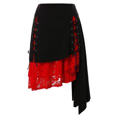 Plus Size Lace Up Layered Asymmetric Skirt - Black - 4122172815 - Women's Clothing, Plus Size Women's Clothing  #PlusSizeWomensClothing #Women's #Clothing # #Plus #Size #Women's #Clothing Skirt Streetwear, Asymmetric Skirt, Tartan Skirt, Cheap Skirts, Plus Size Party Dresses, Plus Size Lace, Tartan Dress, Mesh Shorts, Trendy Plus Size Clothing