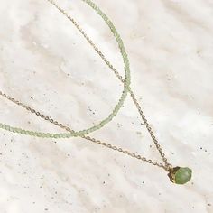 Raw Peridot Pendant Necklace | Lovepray Jewelry