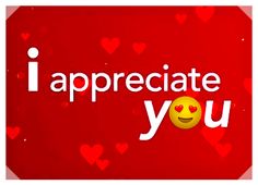 an i appreciate you card with hearts around it