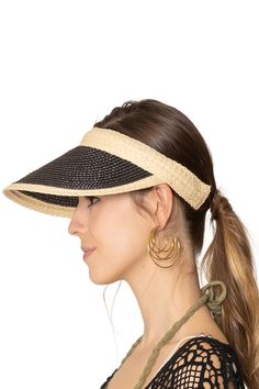 Upgrade your sunny day style with this Accented Brim Visor! Featuring a light beige braided detail on the base and edge of the visor, this visor adds a touch of chic to any outfit. Made from 100% straw, it not only looks great but also fits comfortably. Get ready to turn heads while staying protected from the sun! Chic Braided Straw Sun Hat, Chic Straw Visor Sun Hat, Braided Straw Hat For Summer, Chic Braided Straw Hat, Spring Braided Straw Hat, Casual Straw Hat For Day Out, Spring Beige Straw Hat, Casual Paper Straw Hat For Spring, Chic Cream Straw Hat