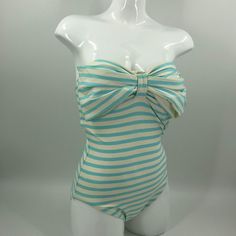 New With Tags -Lined With Shelf Bra -Hygienic Liner -Matching Skirt In Separate Listing Smoke Free Home Chic Blue Strapless Swimwear, White Kate Spade Swimwear For Spring, Retro Blue Lined Swimwear, Chic Light Blue Swimwear For Summer, Blue Retro Sleeveless Swimwear, Blue Lined Swimwear For Summer, Retro Blue Swimwear For Spring, Blue Lined Summer Swimwear, Retro Blue Swimwear For Summer