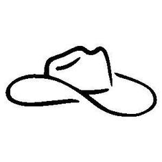 a black and white drawing of a cowboy hat