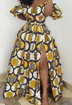 "Materials: Ankara fabric, African fabric Handmade Ships worldwide from Nigeria This Ankara summer dress was made with 100% cotton Ankara fabric with a very rich color and nice print. It is available in several prints. The following measurements are required if you purchase this item: Bust Waist Height Dress length **Size Guide** US Size 2 Bust = 31.5\" Waist = 24.5\" Hip = 34\" US Size 4 Bust = 33.2\" Waist = 26\" Hip = 35.5\" US Size 6 Bust = 34.6\" Waist = 27.5\" Hip = 37\" US Size 8 Bust = 3 African Maxi Dress Ankara, Ankara Maxi Dress, Long African Dresses, African Prom Dresses, Short African Dresses, African Dresses Modern, African Wear Dresses, Afrikaanse Mode, Gaun Fashion