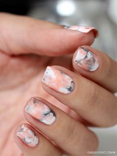 Stunning nail art ideas -- from easy DIY to crazy design ideas -- one week at a time Sharpie Nail Art, Sharpie Nails, Water Marble Nail Art, Nails 2016, Chic Nail Designs, Water Marble Nails, Marble Nail Designs, Marble Nail, Gel Nail Art Designs