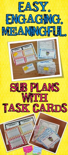 the sub plans with task cards are easy to use