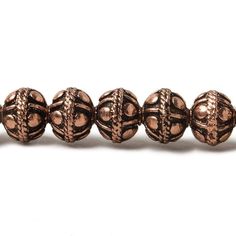 8mm Antiqued Copper Bead Round Dot 8 inch 28 pcs - Beadsofcambay.com Bead Suppliers, Gemstone Beads Wholesale, Bead Jewellery Supplies, Making Beads, Dots Design, Dot Design, Wholesale Beads, Beads Jewelry, Metal Beads