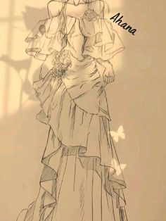 a drawing of a woman in a dress with flowers on her head and the words mama above it