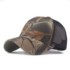 the realtree camo trucker hat is shown