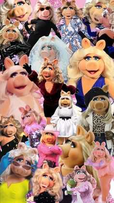 the muppets are all dressed up in their wedding attire and posing for pictures