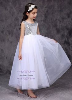 Silver sequin girl dress, flower girl dress, toddler girl tutu dress, communion dress, girl party dress Color: Silver Sequin With White Tulle (Dress Only With Sliver Sequin Bow At The Back) If You Need To Add Ribbon, Please Add This To The Order Together https://www.etsy.com/listing/623650314/addition-ribbon-with-purchase-dress-only?ref=shop_home_active_1 Side Invisible Zipper This is for dress only With The Back Sequin Bow and Hair piece and Belt Are optional At The List Size: Please Make Sure Sleeveless Sequined Princess Wedding Dress, Pageant Princess Dress With Sequins And Tulle Material, Pageant Princess Dress With Sequins And Tulle, Princess Sequin Ball Gown For Dress-up, Princess Style Tulle Sequin Dress, Princess Style Sequin Tulle Dress, White Sequined Ball Gown For Party, White Princess Tutu Dress For Prom, White Princess Pageant Dress For Prom