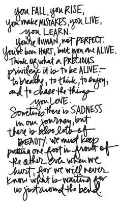 handwriting written in black ink on white paper with writing underneath the words you fall, our rise, your mark makes you live