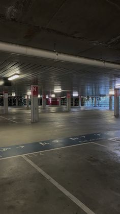 an empty parking garage with no people in it