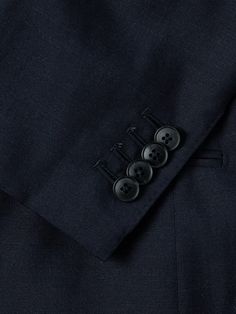 Saman Amel's dedication to craftsmanship "is essential in the process of creating garments that last". This suit jacket has been tailored in Italy from a wool, linen and silk-blend and has sharp peak lapels, padded shoulders for structure and a full satin lining for smooth layering. Small to size. See Size & Fit notes. Saman Amel, Blue Linen Suit, Suit Jacket For Men, Linen Suits, Blazer Beige, Tuxedo Suit, Linen Suit, Jacket For Men, Loungewear Shorts