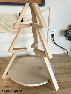 a woodworking project that is being made in the shape of a tree with no leaves on it