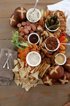 a platter filled with different types of food