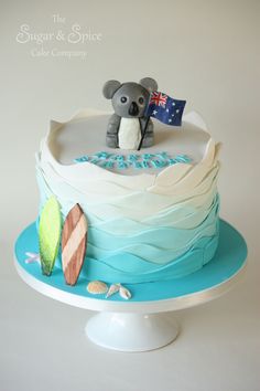 there is a cake with a koala on it