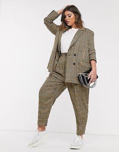 ASOS DESIGN Curve sharktooth dad suit | ASOS Mode Kimono, Plus Size Suits, Androgynous Fashion, Asos Curve, Plus Size Fashion For Women, Plus Size Kleidung, Mode Inspo, Suit Pants