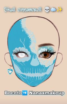 SANRIO CINNAMONROL SKULL HELLO KITTY Makeup Drawing Ideas, Unearthly Illustrations, Creative Face Makeup, Makeup Looks Drawing, Makeup Ideas Drawing, Halloween Backgrounds Wallpapers, Halloween Nails 2022, Wallpapers Halloween, Pfp Halloween