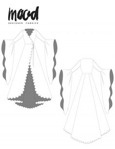 the sewing pattern for a dress with long sleeves