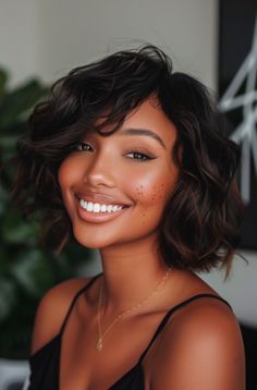 Shatter Bob with Soft Curls and Side Bangs Edgy Medium Haircuts For Fine Hair, Short Bob With Bangs For Fine Hair, Edgy Medium Haircuts, Bob With Side Fringe, Texture Haircut, Curling Fine Hair, Bob With Side Bangs, Shattered Bob, Edgy Hairstyles