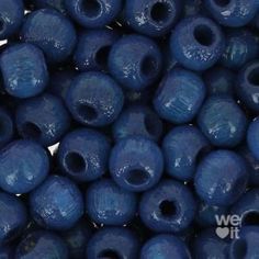 blue ceramic beads with holes in the middle