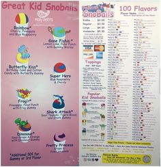 a menu for the great kid shopkins at disneyland's hollywood studios in california