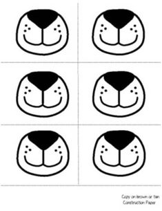 four squares with different faces and noses