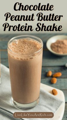 Never thought you'd crave a protein shake? This Skinny Chocolate Peanut Butter Protein Shake will change your mind! With 32.5g of protein and only 2.5g of fat, this homemade protein shake is a tasty, guilt-free way to nourish your body and satisfy your sweet tooth. Get the recipe and see for yourself. Chocolate Peanut Butter Protein Shake, Homemade Protein Shakes, Peanut Butter Protein Shake, Peanut Butter Shake, Iced Coffee Protein Shake Recipe, Iced Coffee Protein Shake, Chocolate Peanut Butter Smoothie, Coffee Protein Shake, Chocolate Protein Shakes