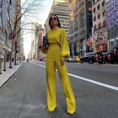 FREE SHIPPING ON ALL ORDERS OVER $50 | 100% SATISFACTION GUARANTEED Click "ADD TO CART" To Get Yours Now | Up To 60% OFF✨ Looking for an ultimate everyday jumpsuit? This Elegant Rompers Women Long Sleeve Casual Wide Legs Jumpsuits Overalls from Arimonz make you stylish on different occasions. Wear it at a night party, formal dinners, and wedding reception. The long sleeve style is warm enough in winter.  With soft material and an elastic waist design, it is comfortable for everyday wear.  📌 Pat Collar Jumpsuit, Paris Chic, Jumpsuit Casual, Yellow Pants, Coco Mademoiselle, Puff Long Sleeves, Modieuze Outfits, Long Sleeve Jumpsuit, Casual Jumpsuit