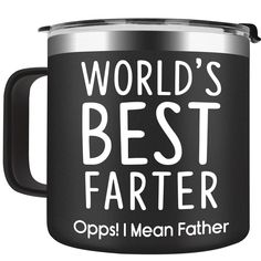 a black and white coffee mug with the words world's best farter on it