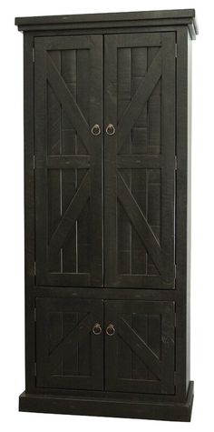 a black wooden cabinet with two doors