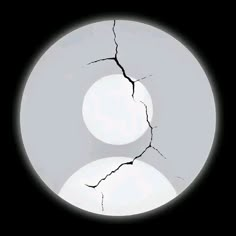 a full moon is seen in the sky with two cracked branches on it's side